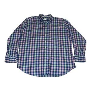 Peter Millar Mens Extra Large Plaid Button Down Shirt Long Sleeve Cotton Preppy
